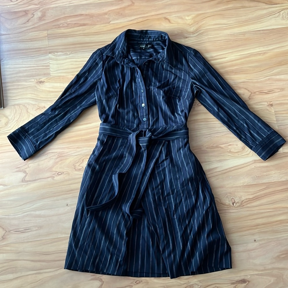 Banana Republic Pinstripe Navy Dress w/ Belt